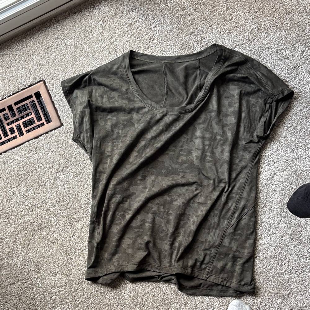Lululemon Olive Green Camouflage Women's Top